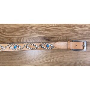 STEVE MADDEN Belt SOUTHWEST Studded Turquoise Silver Studded Women's Medium Boho